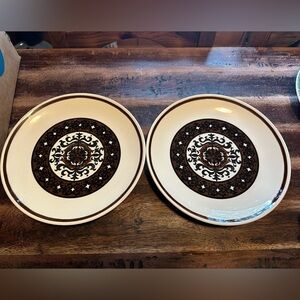 Vintage Royal China (USA) 1960s Overture Cavalier Ironstone 2 Dinner Plates